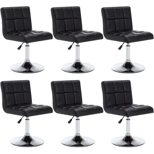 Blagovaonske stolice od umjetne kože okretne 6 kom crne slika 19