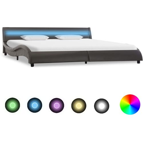 Okvir za krevet od umjetne kože s LED svjetlom sivi 180x200 cm slika 20