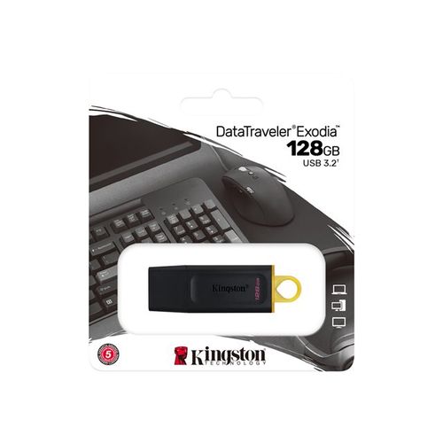 KINGSTON 128GB USB3.2 Gen1 DT Bk+Yellow DTX/128GB slika 4