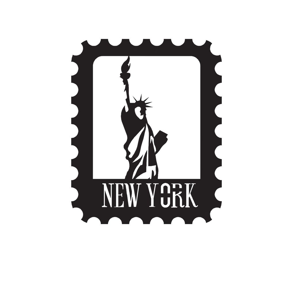Dekorativni Metalni Zidni Ukras 'New York Stamp' u Crnoj Boji slika 3