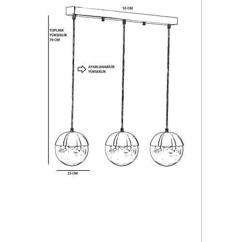 Küre 3 Lü Sıralı Eskitme Beyaz Camlı Sarkıt Gold
White Chandelier slika 3