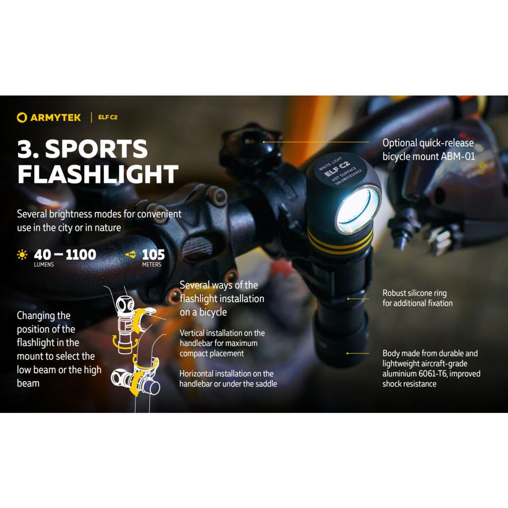 Armytek Baterijska lampa ELF C2 slika 8