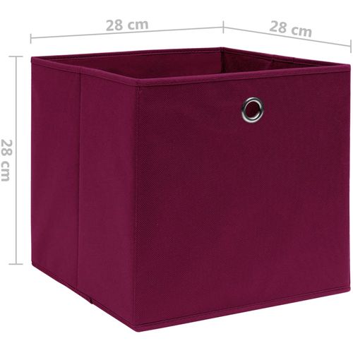 Kutije za pohranu od netkane tkanine 4 kom 28x28x28 cm crvene slika 5