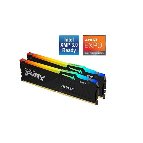 Kingston Fury Beast RGB 32GB Kit (2x16GB) DDR5-5600 DIMM PC5-38400 CL36, 1.25V slika 1