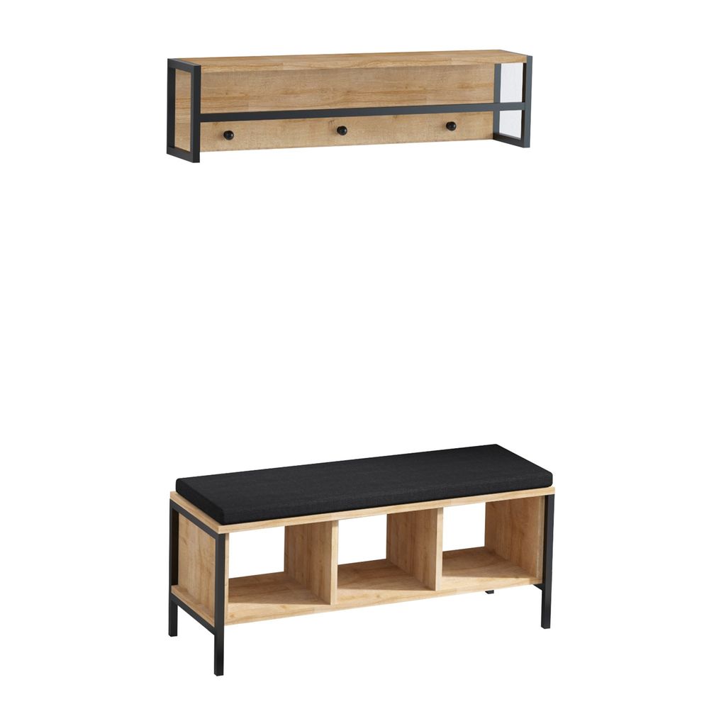 Shana Oak Black Hall Stand slika 3