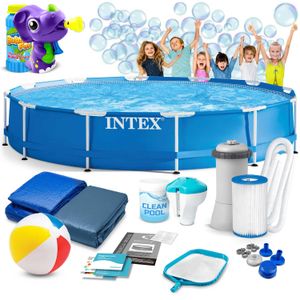 Intex okvirni motažni bazen 366 x 76 cm 16u1 ,gratis aparat za mjehuriće