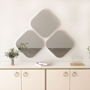 Atlantis Medium - White White Decorative Chipboard Mirror