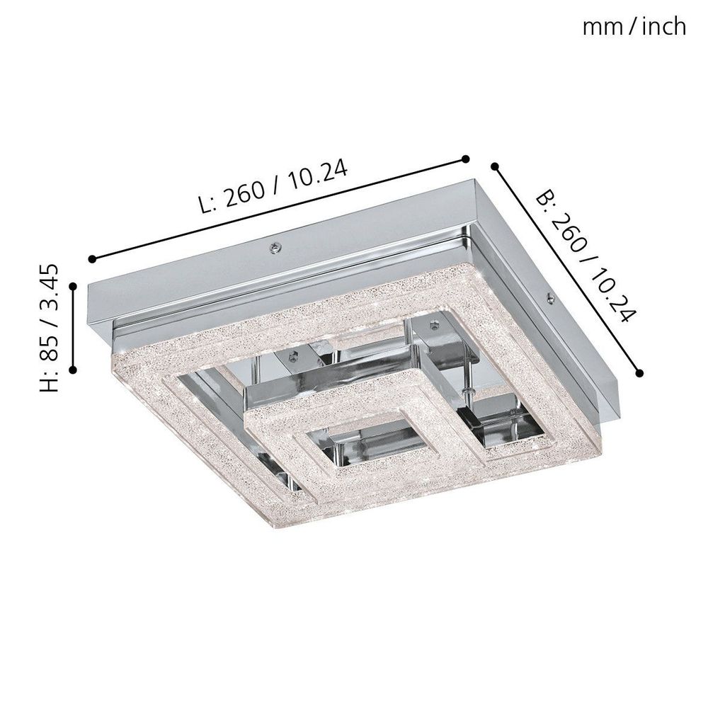 Eglo Fradelo Zidna/Stropna LED Lampa, 12W, Krom/Kristal slika 3