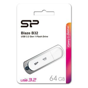 SP USB 3.2 FLASH DRIVE BLAZE B32 64GB WHITE