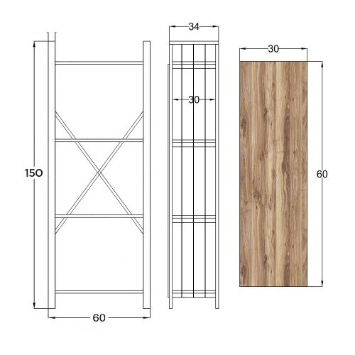 Woody Fashion Polica za knjige, GGMBTLKTP001 slika 4