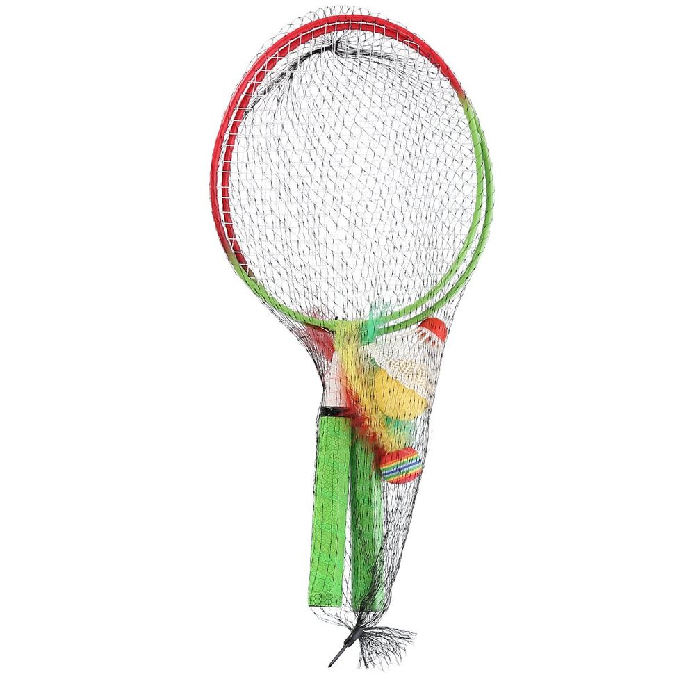 Nrz051 čelični / badminton set 2 rakete + loptice + lopte junior nils slika 4