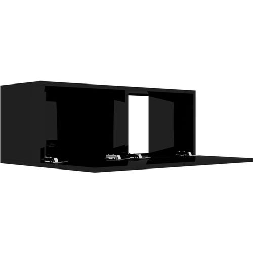 TV ormarić visoki sjaj crni 80 x 30 x 30 cm od iverice slika 5