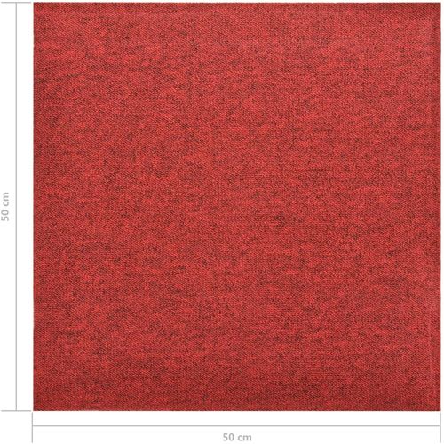 Podne pločice s tepihom 20 kom 5 m² 50 x 50 cm crvene slika 30