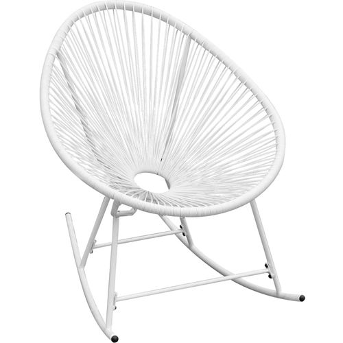 Vrtna stolica za ljuljanje od poliratana bijela slika 16