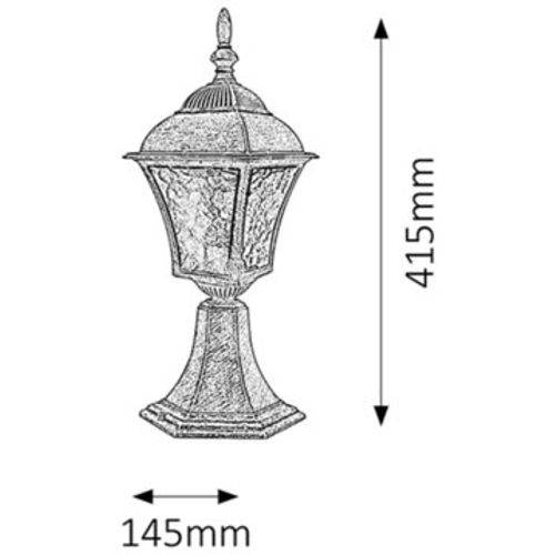 Rabalux Toscana spoljna lampa43cmE27 60W staro srebro IP43 Spoljna rasveta slika 2