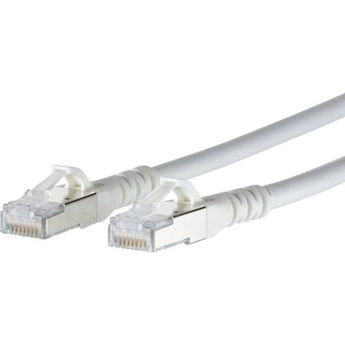 Metz Connect 1308451088-E RJ45 mrežni kabel, Patch kabel cat 6a S/FTP 1.00 m bijela sa zaštitom za nosić 1 St. slika 2