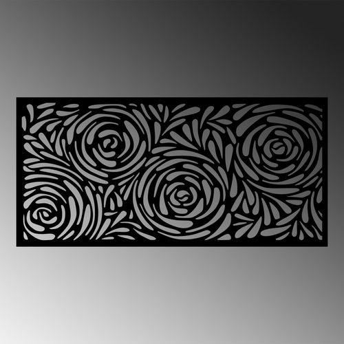 Wallity Metalna zidna dekoracija, Decorative Panel 2 - Black slika 5