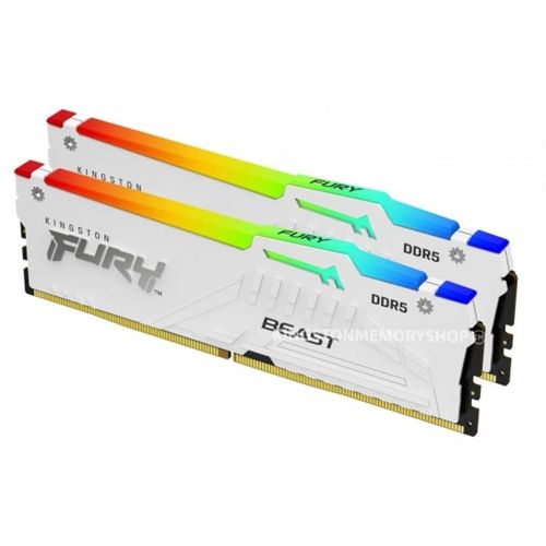 Kingston 32GB 6000MHz DDR5 W.White RGB, Fury Beast slika 1