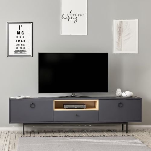 Naturel - Anthracite Anthracite TV Stand slika 2