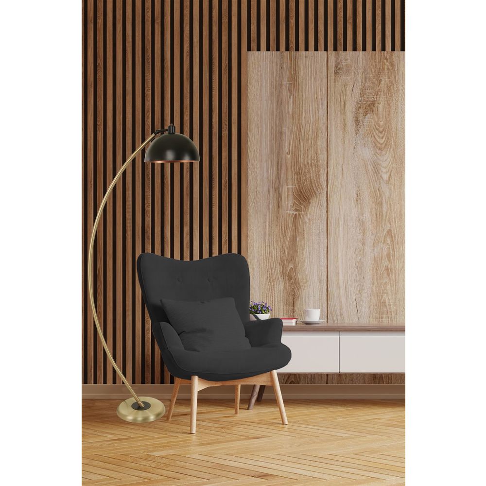 Podna lampa "Hilal Retro 3 Eskitme", zlatno-crna kombinacija slika 1