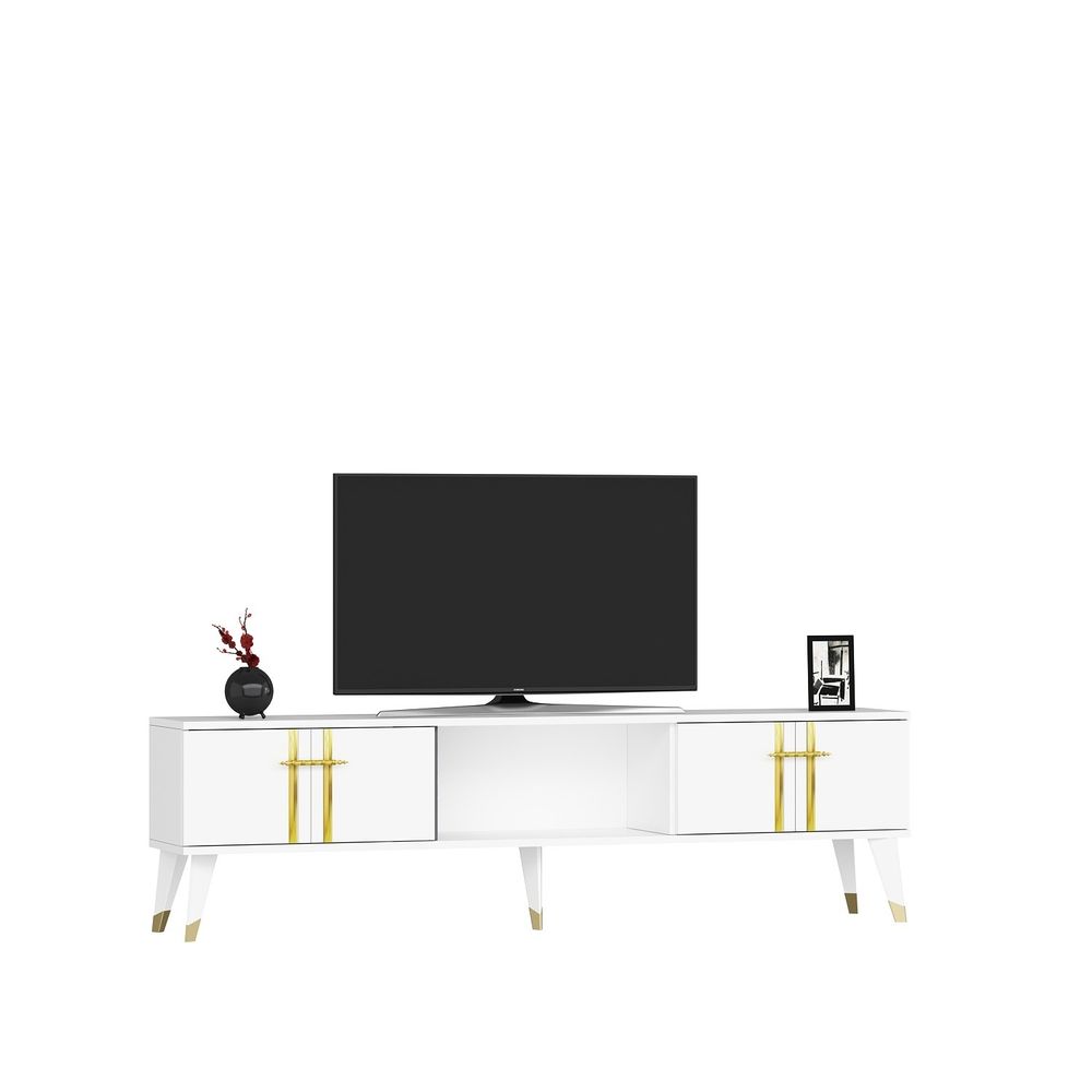 Asel - TV Stalak u Bijeloj i Zlatnoj Boji slika 4