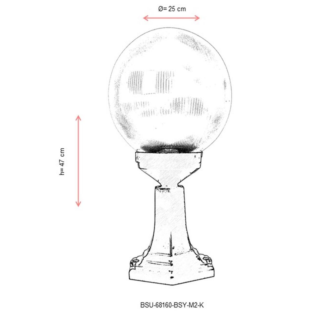 BSU-68160-BSY-M2-K Crna Spoljna Zidna Lampa slika 3
