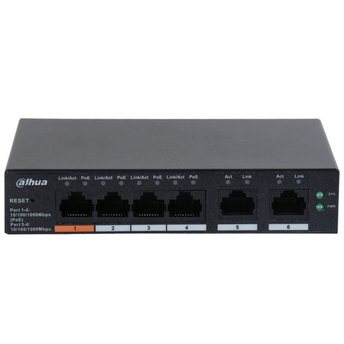 Dahua CS4006-4GT-60 6-Port Cloud Managed Desktop Gigabit Switch with 4-Port PoE slika 1