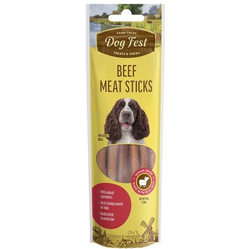 Dog Fest Beef Meat Sticks, poslastica za pse, mesni štapići s govedinom, 45 g slika 1