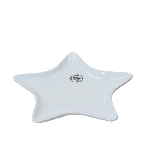 Porcelanski tanjir Plate porcelain star 21cm 608261 - White - KMG slika 1