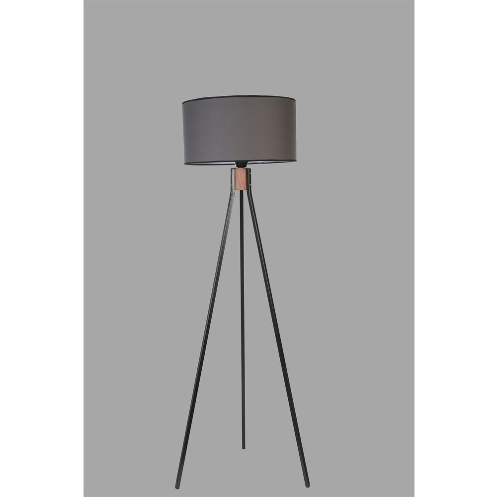 Fısco Tripod Crni Lambader sa Tamno Sivim Abajurima slika 4