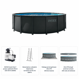 Intex Ultra XTR Frame bazen set 488 × 122 cm 26326ND s pješčanom filter pumpom i ljestvama – Novi poboljšani model 2026