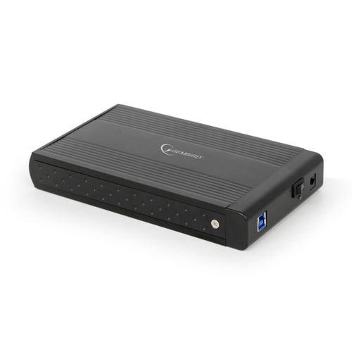 Gembird EE3-U3S-3 HDD External Enclosure, 3.5", SATAIII, USB3.0, Aluminium, Black slika 1