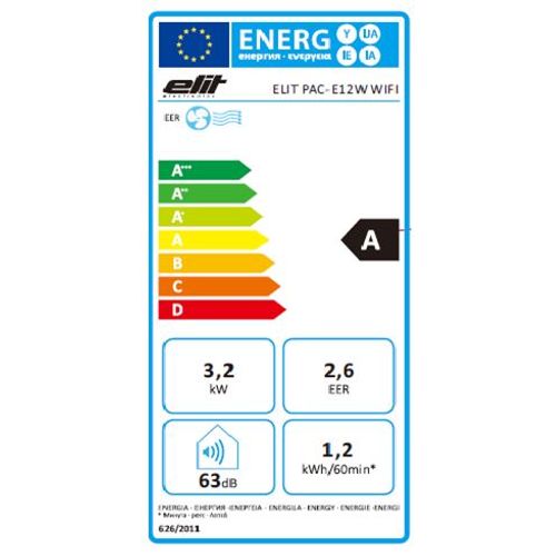 Elit PAC-E12W prenosna klima, 12000 BTU, WiFi, Smart Control, 3u1 - hlađenje/odvlaživač/ventilator slika 6