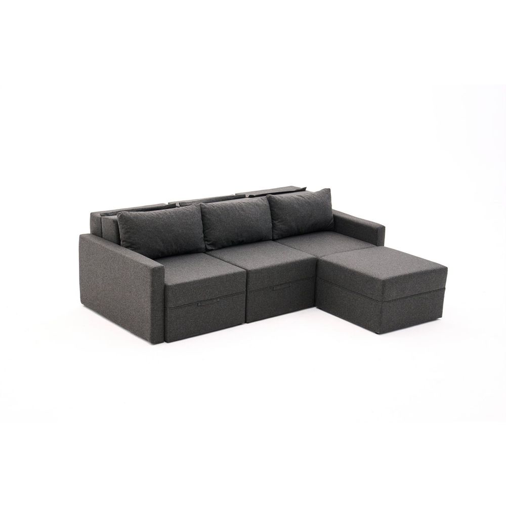 Krevetna sofa u kutu Saros – smeđa slika 4