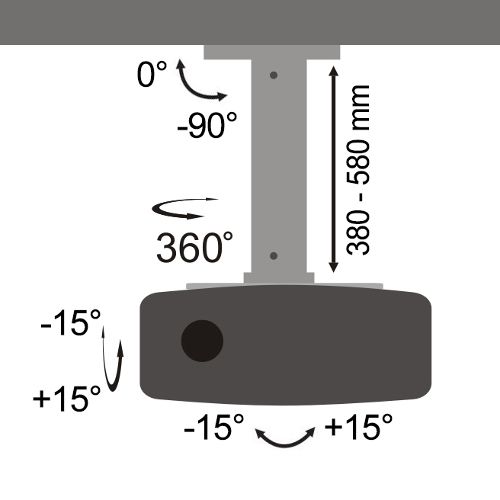 SBOX Stropni nosač projektora PM-18S 13,5kg slika 2