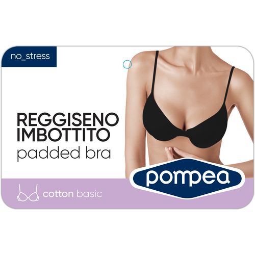 Grudnjak Push up Cotton Pompea - Crni slika 1