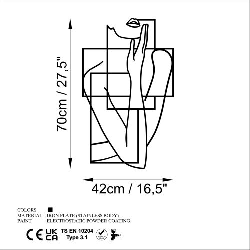 Wallity Metalna zidna dekoracija, Think - L slika 6