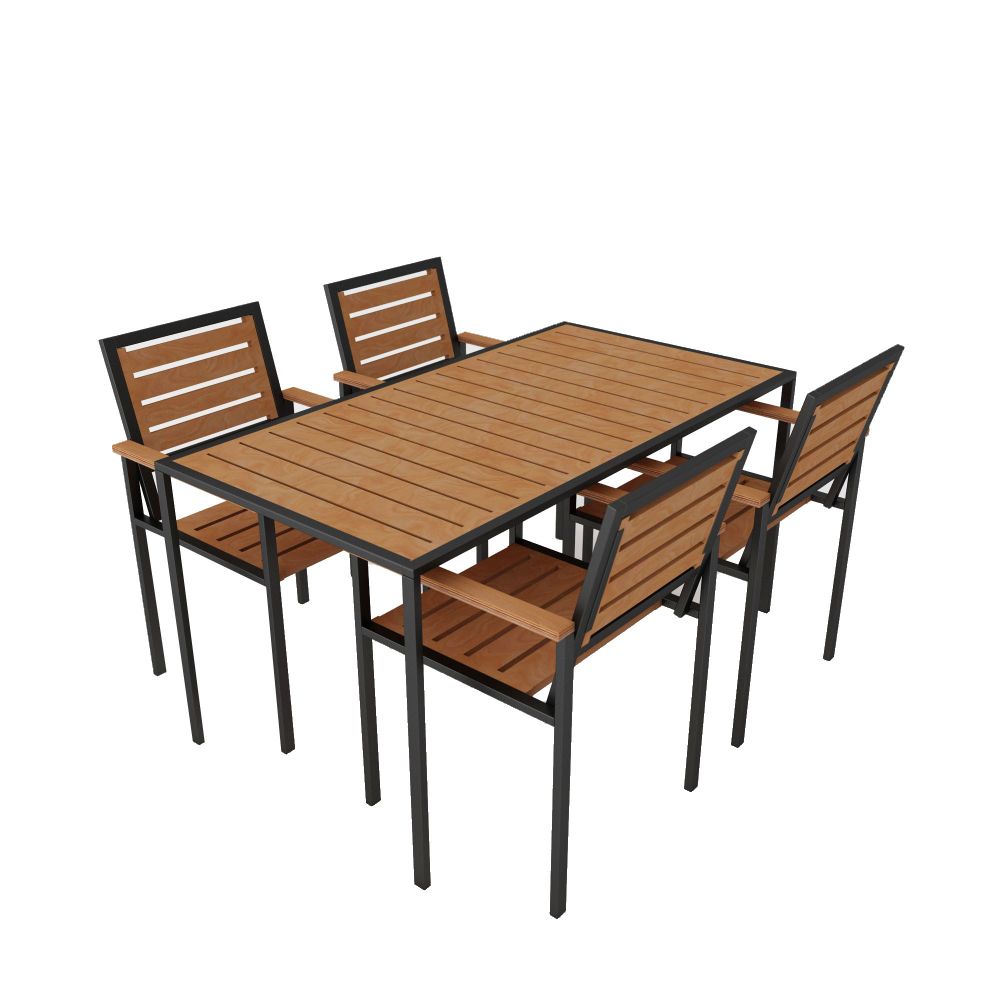 Set Stola i Stolica za Vrt "CPT7706-150" (5 Komada) - Boja: Teak slika 5