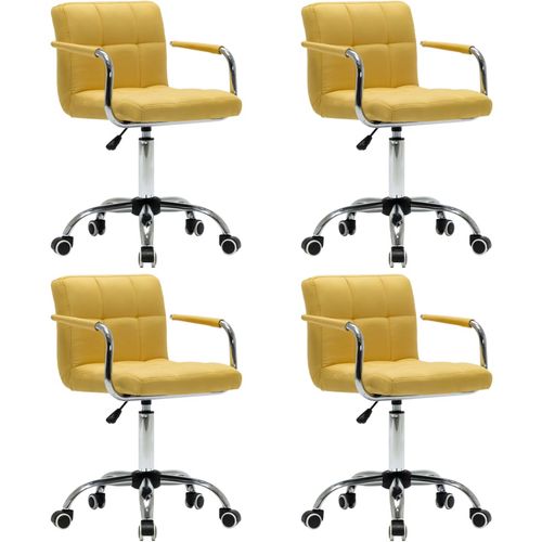 Okretne blagovaonske stolice od tkanine 4 kom žute slika 22