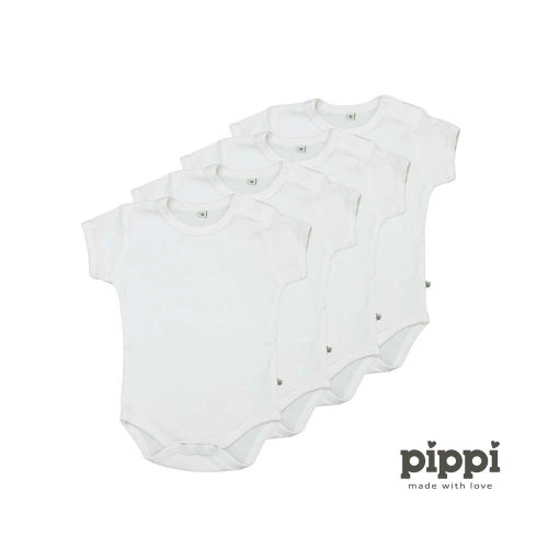 Pippi - Bodi kratki rukav (4 kom), White, vel. 62 slika 2