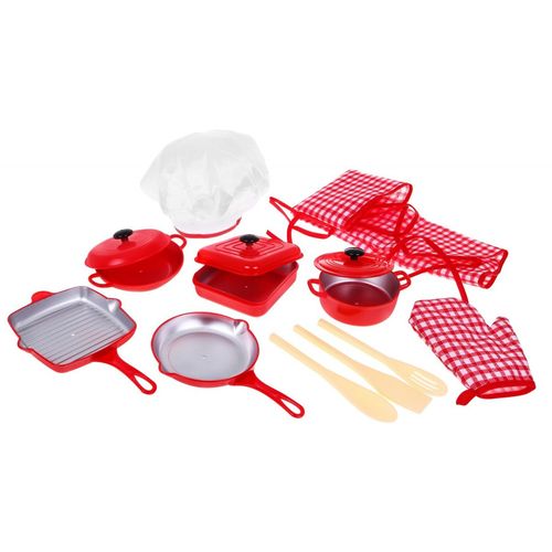 Dječji kuhinjski set crveni 14 elemenata slika 3