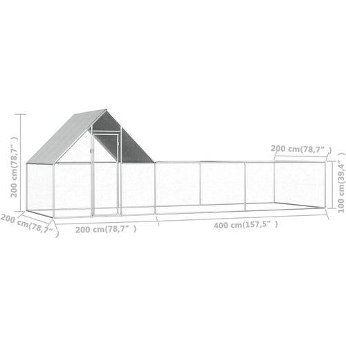 Kokošinjac od pocinčanog čelika 6 x 2 x 2 m slika 27