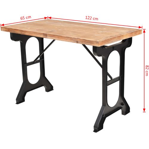 Blagovaonski Stol s Površinom od Masivne Jelovine 122x65x82 cm slika 30