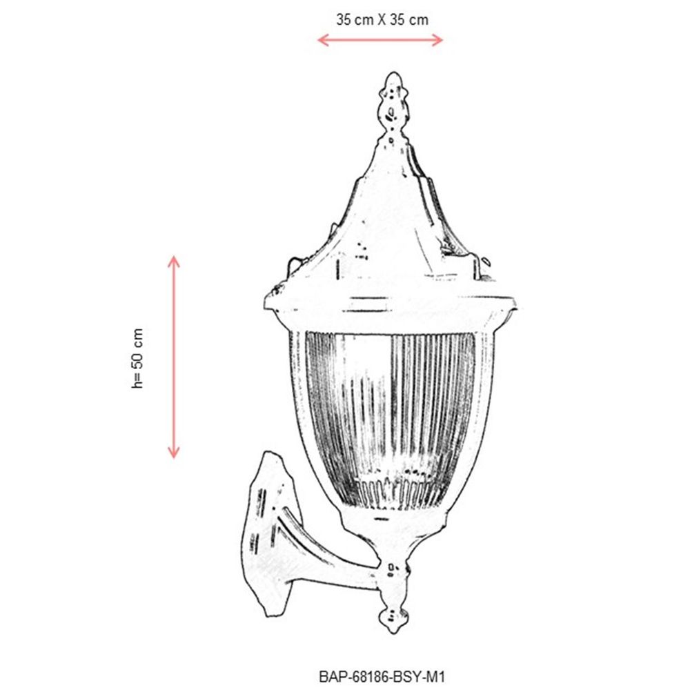 BAP-68186-BSY-M1 Crna Spoljna Zidna Lampa slika 3