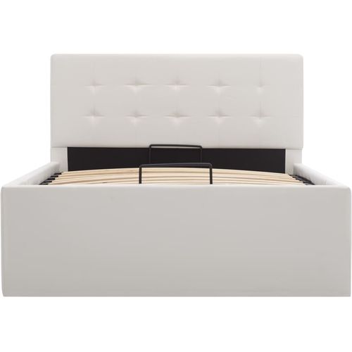 Hidraulični okvir za krevet od umjetne kože bijeli 100 x 200 cm slika 4