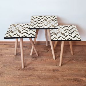 Nesting Table 3Shp268 - Set od 3 komada u bijeloj i bronzanoj boji