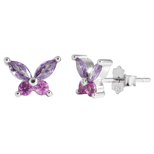 J&B Jewellery 925 Srebrne minđuše na šrafić 00041-Purple slika 1