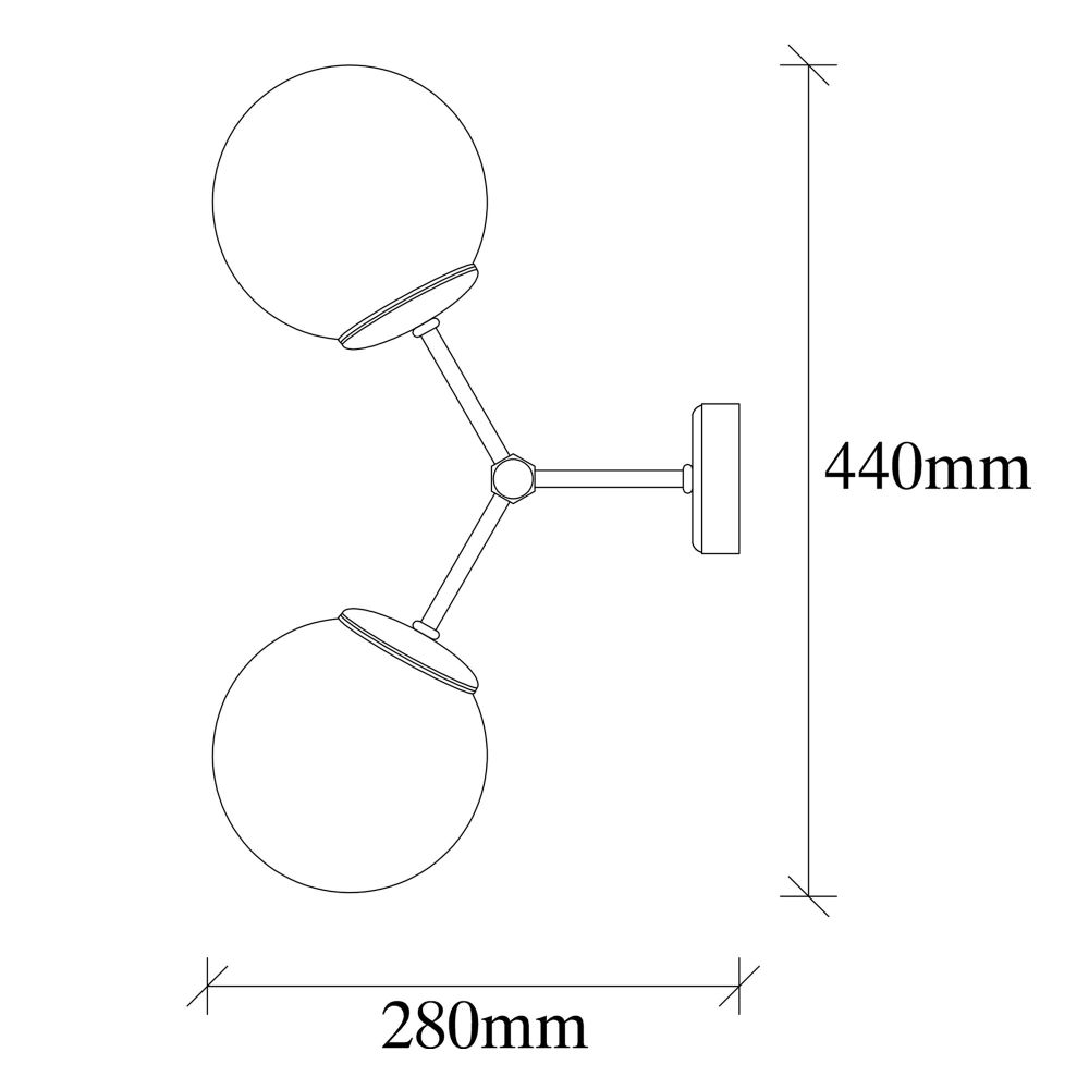 Damar - 6342 Crno-Bijela Zidna Lampa slika 3