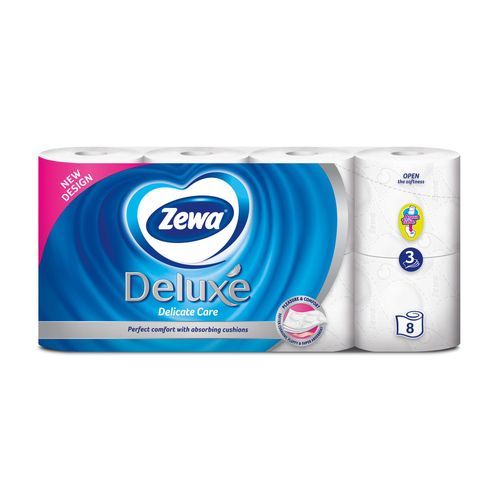 Zewa Toaletni papir deluxe, pure white, 8 rola aquatube slika 1