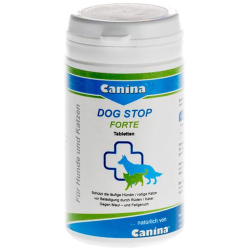 Canina Dog Stop Forte Tabletten, za neutraliziranje mirisa ženki u tjeranju, tablete za pse i mačke, 50 g (60 tableta) slika 1